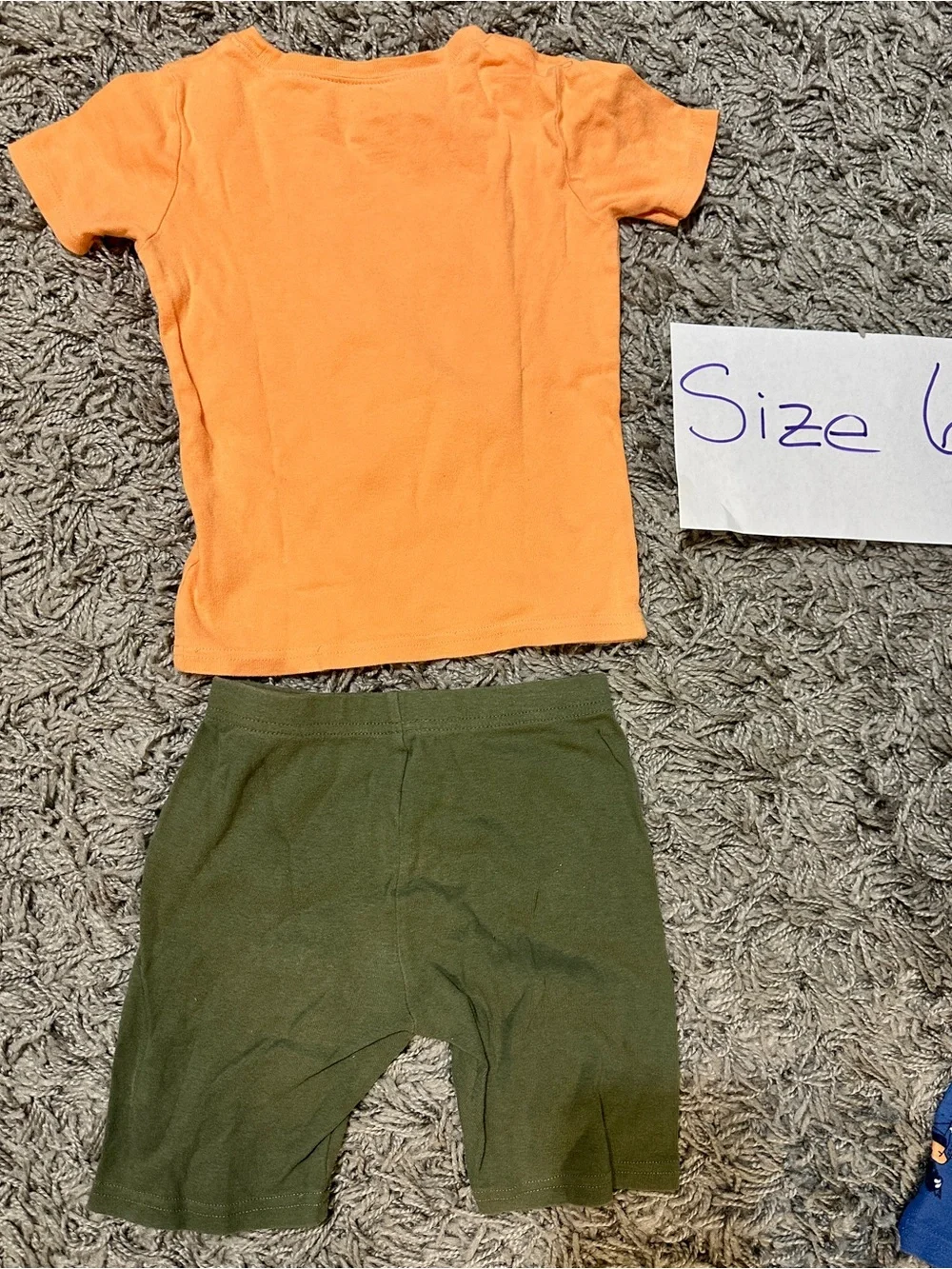 Kids Dino Graphic Tee & Shorts Set - Orange, Blue, Olive